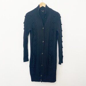 Tocca Black Knit Duster Cardigan Sweater Size Medium